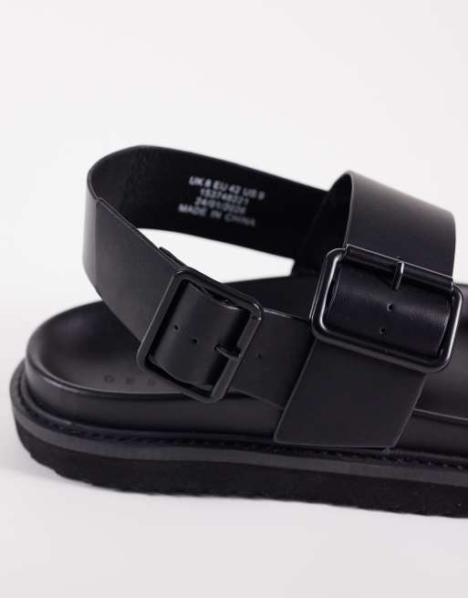 ASOS DESIGN – Sandalen in Schwarz mit drei Riemen und Schnallen, 4 von 4