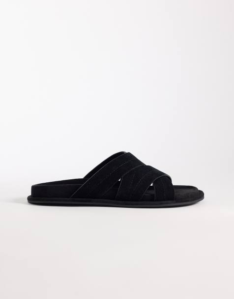 ASOS DESIGN – Sandalen in Schwarz mit überkreuzten Riemen - view 1