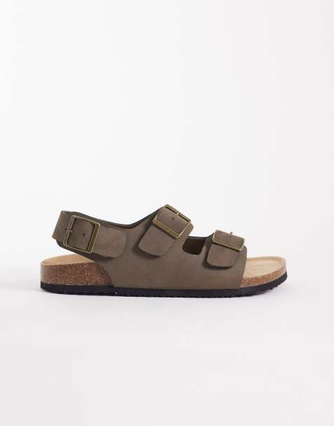 ASOS DESIGN – Sandalen in Taupe mit drei Riemen und Schnallen - view 1