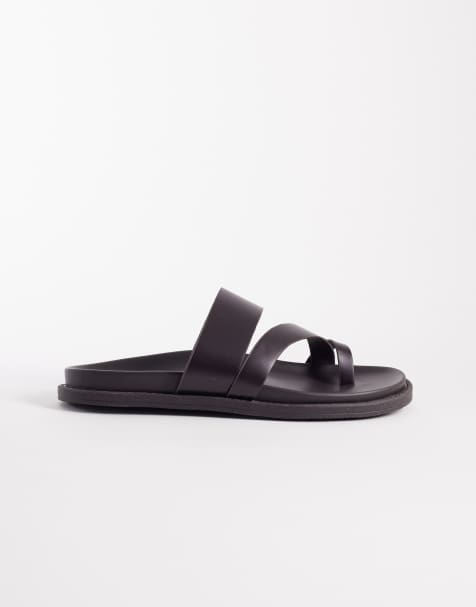 ASOS DESIGN – Sandalen in Weinrot mit überkreuzten Riemen - view 1