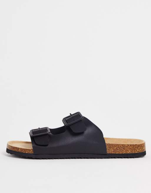 ASOS DESIGN - Sandalen in zwart met gesp 