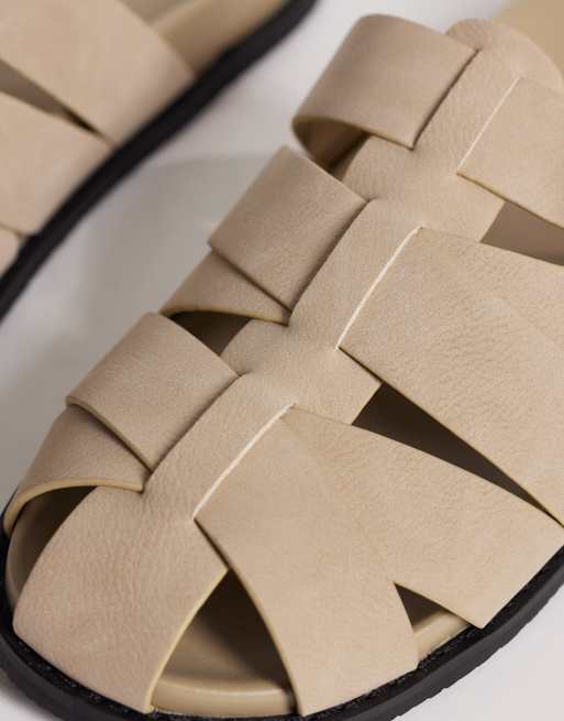 ASOS DESIGN - Sandalen met gekruiste bandjes en gesp in stone, 2 van 4
