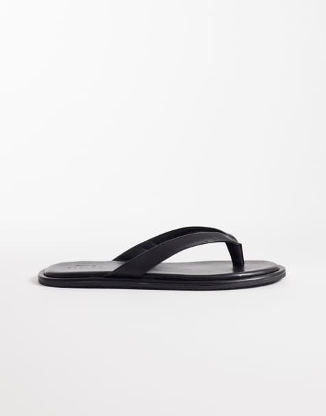 ASOS DESIGN - Sandalen met leren bandjes in zwart - view 1