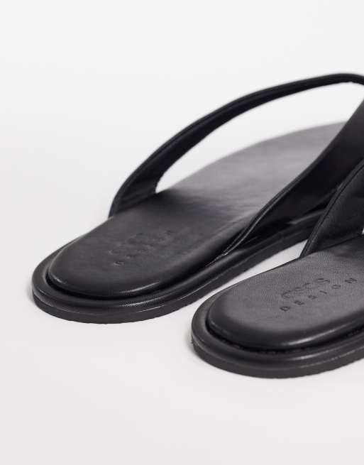 ASOS DESIGN - Sandalen met leren bandjes in zwart, 4 van 4