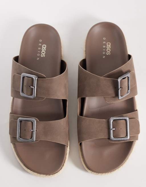 ASOS DESIGN - Sandalen met twee bandjes en gespen in molbruin, 3 van 4