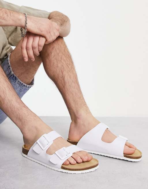 ASOS DESIGN - Sandalen van imitatieleer met gesp in wit