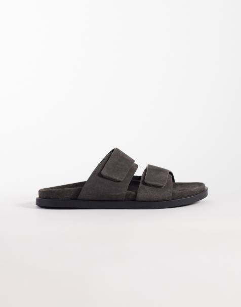 ASOS DESIGN - Sandalen van suede met twee bandjes in grijs - view 1