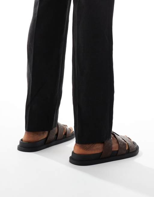ASOS DESIGN - Sandales à brides effet tressé - Marron, 4 de 4