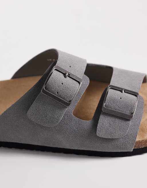 ASOS DESIGN - Sandales à deux brides avec semelle en liège - Gris, 3 de 4