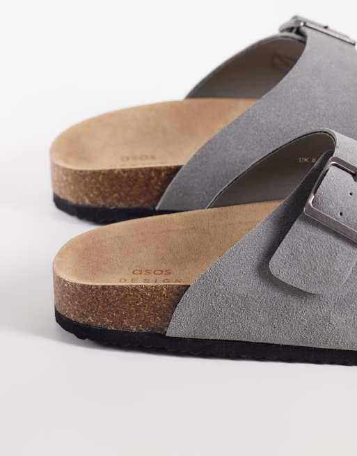 ASOS DESIGN - Sandales à deux brides avec semelle en liège - Gris, 4 de 4