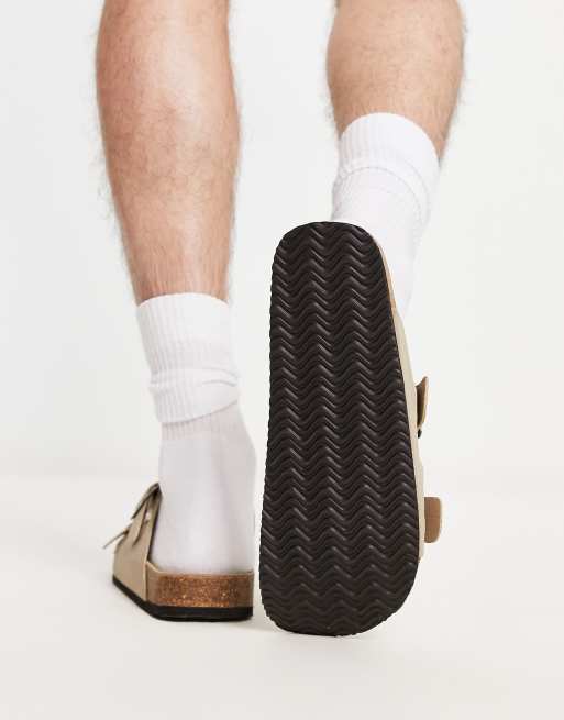 ASOS DESIGN - Sandales à deux brides en imitation daim - Taupe, 3 de 4