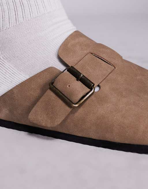 ASOS DESIGN - Sandales à enfiler style sabots avec semelle en liège - Taupe, 3 de 4
