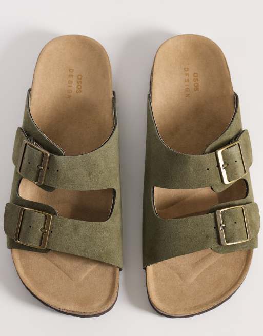 ASOS DESIGN - Sandales en daim à deux brides avec semelle en liège - Sauge, 2 de 4