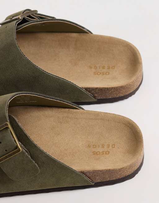 ASOS DESIGN - Sandales en daim à deux brides avec semelle en liège - Sauge, 4 de 4
