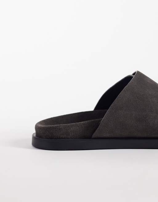 ASOS DESIGN - Sandales en daim à deux brides - Gris, 3 de 4