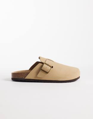 ASOS DESIGN - Sandales style mules à semelle en liège - Taupe-Neutre