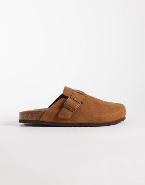 ASOS DESIGN - Sandales style mules en daim contrecollé avec semelle en liège - Fauve - view 1