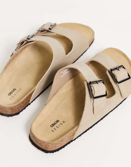 ASOS DESIGN - Sandali con doppia fascetta in camoscio sintetico color pietra, 2 di 4