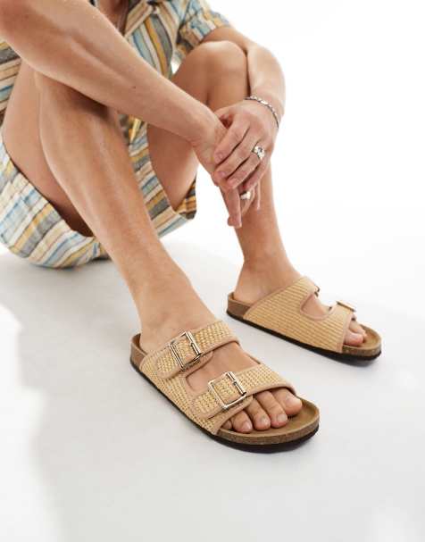 ASOS DESIGN - Sandali con fascia doppia intrecciati neutri - view 1