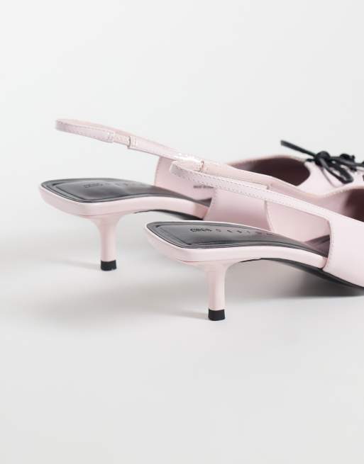 ASOS DESIGN sandali con tacco basso stringati rosa, 3 di 4