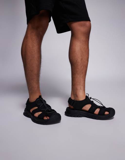 ASOS DESIGN - Sandali stile pescatore tecnici neri, 4 di 4