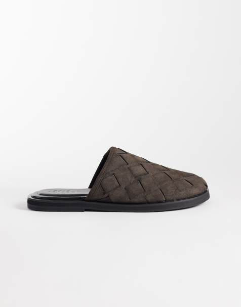 ASOS DESIGN - Sandalias marrones estilo mules con diseño entretejido - view 1