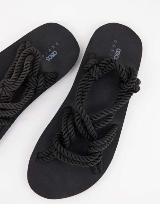 Black rope hot sale sandals