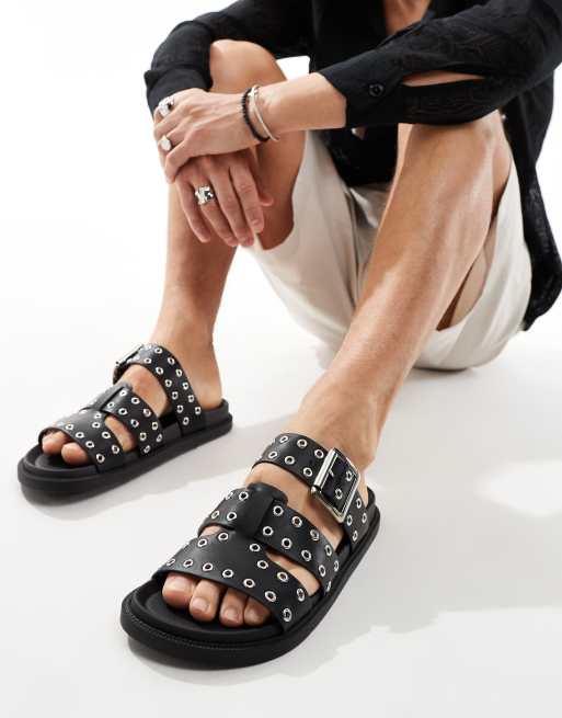 FhyzicsShops DESIGN Sandals In Black With Studs