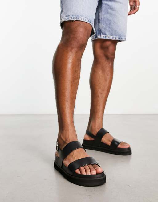 ASOS DESIGN Filter flip flops in black