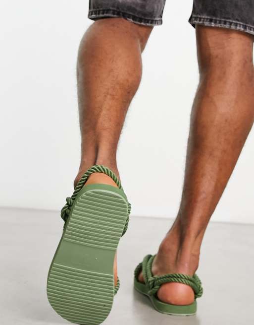 ASOS DESIGN sandals in khaki rope