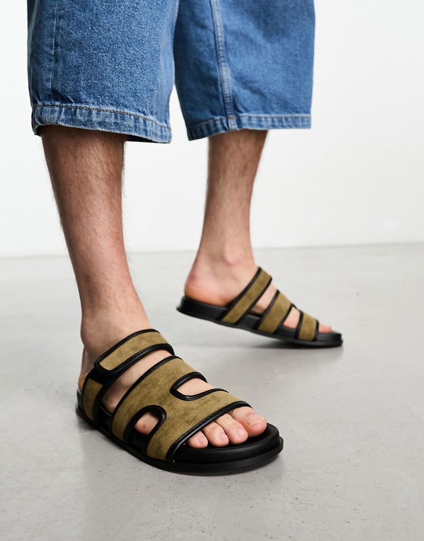 ASOS DESIGN sandals in khaki-Green