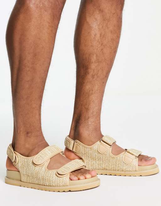 ASOS DESIGN sandals in natural fabric