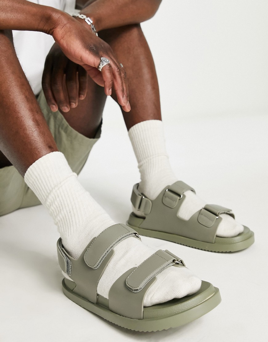 ASOS DESIGN sandals in olive-Green