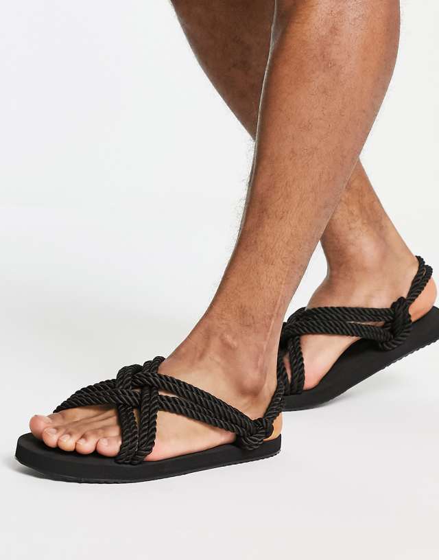 ASOS DESIGN sandals in rope