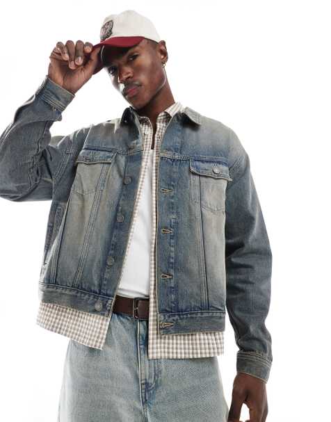 ASOS DESIGN – Sandblå truckerjacka i oversize - view 1