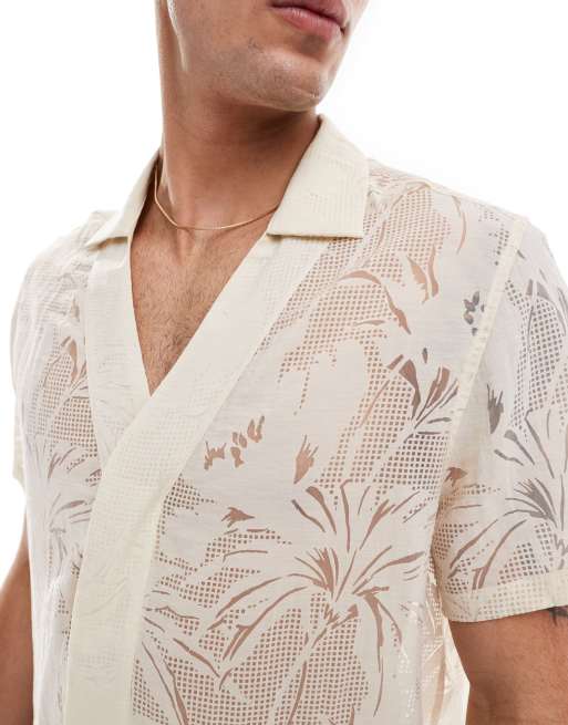 ASOS DESIGN – Sandfärgad, avslappnad skjorta med platt krage , 2 av 4