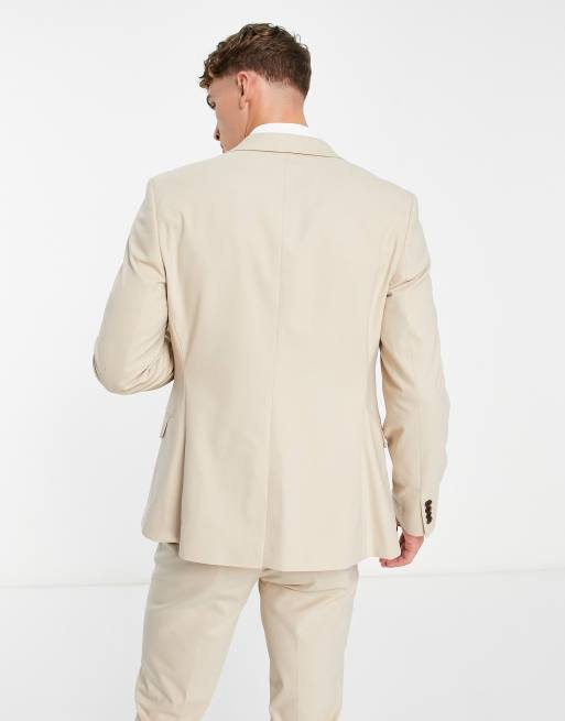 ASOS DESIGN – Sandfärgad kavaj med extra smal passform, del av kostym, 2 av 4