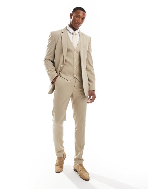 ASOS DESIGN – Sandfärgad kavaj med extra smal passform, del av kostym - view 1