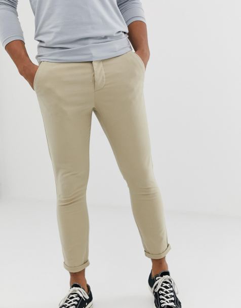 ASOS DESIGN – Sandfärgade ankellånga chinos i super skinny fit - view 1