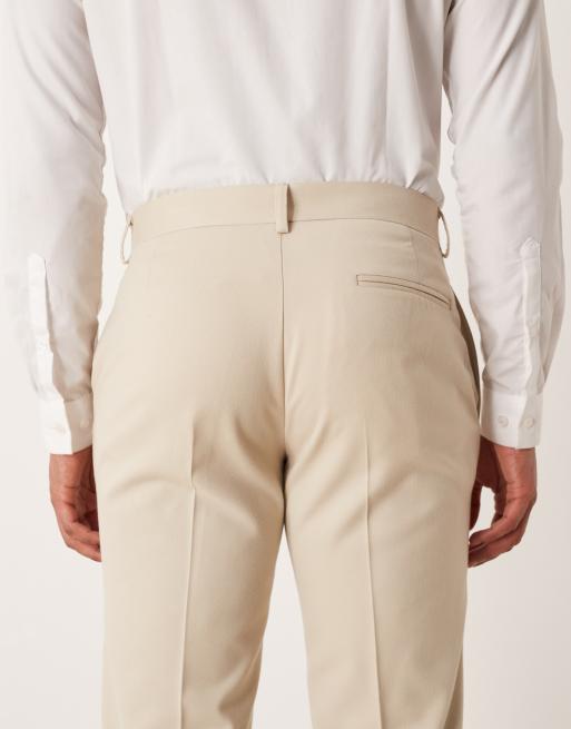 ASOS DESIGN – Sandfärgade kostymbyxor i flanell med smal passform, del av kostym, 5 av 5