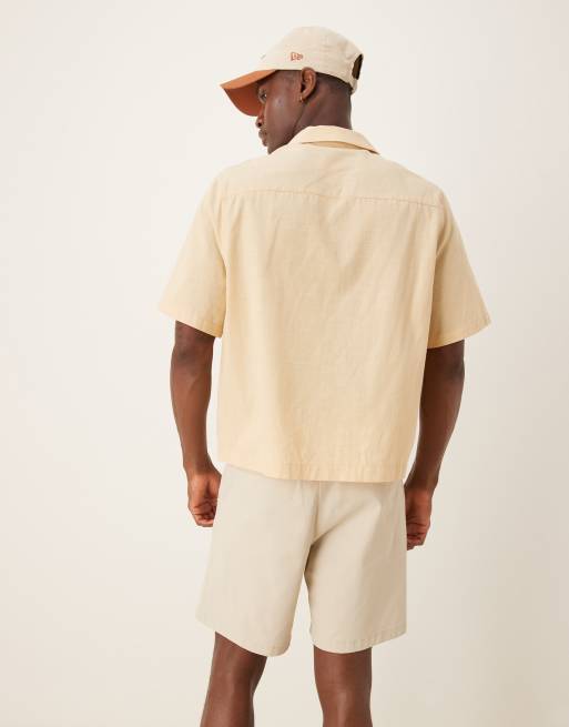 ASOS DESIGN – Sandfärgade, medellånga chinosshorts med resårmidja, 4 av 5