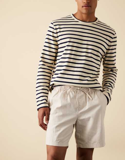ASOS DESIGN – Sandfärgade, mellanlånga shorts i linnemix med smal passform, 4 av 6