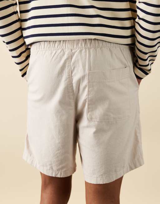 ASOS DESIGN – Sandfärgade, mellanlånga shorts i linnemix med smal passform, 5 av 6