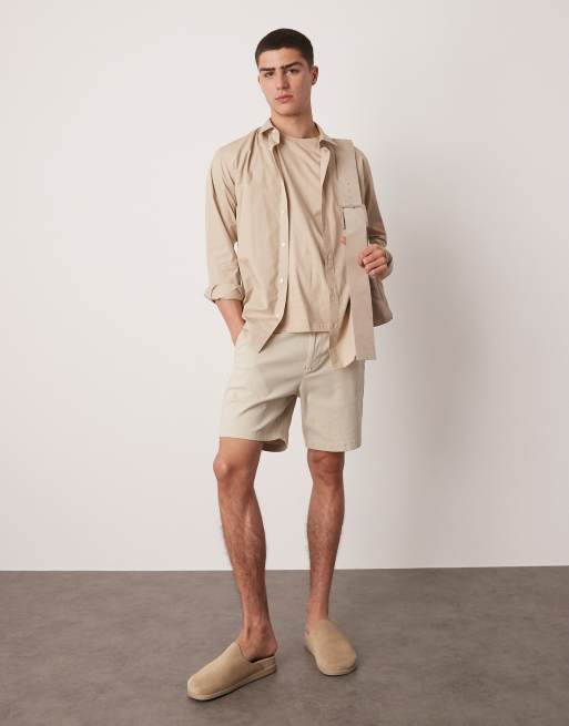 ASOS DESIGN – Sandfärgade, skinny, medellånga chinosshorts, 2 av 5