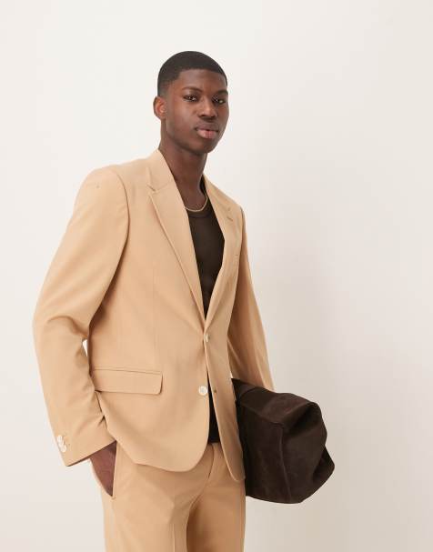 ASOS DESIGN - Sandfarvet skinny-habitjakke med firevejs-stretch - view 1