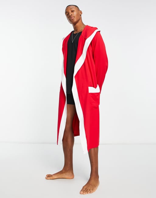 Red hooded best sale dressing gown