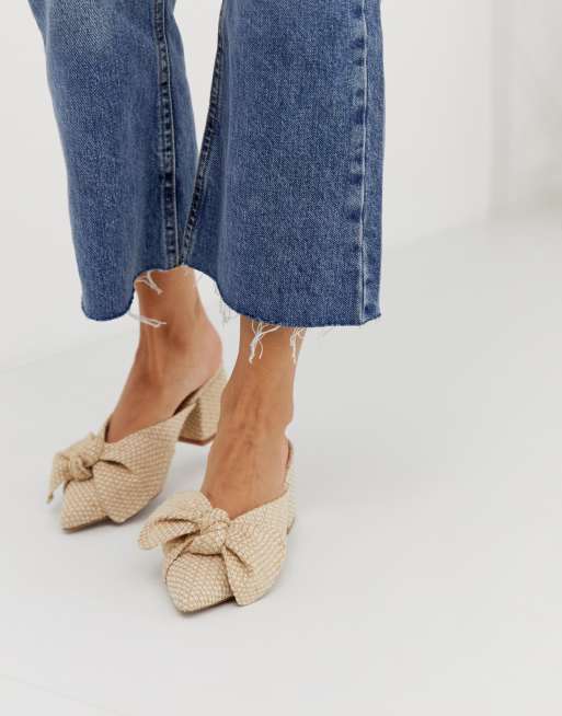 ASOS DESIGN – Santos – Pantoletten mit Schleife und mittelhohem Absatz, 4 von 4