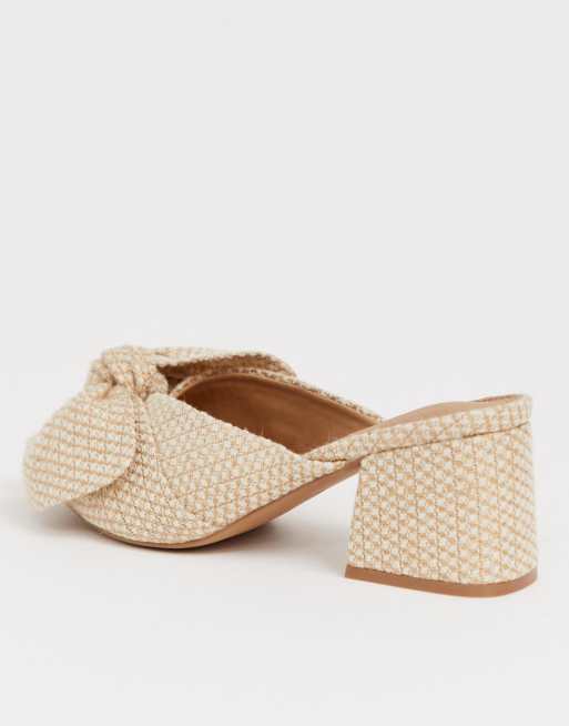 ASOS DESIGN – Santos – tofflor med halvhög klack och rosett, 3 av 4