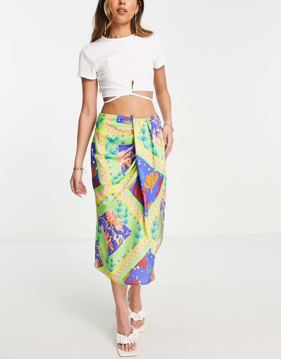 Crinkle Shirred Midi Beach Sarong