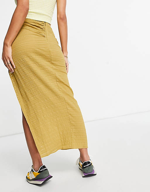 Skirts sarong textured maxi skirt in light brown 